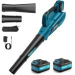 Souffleur à batterie 850W – Moteur Brushless 35 000 RPM – Vitesse max 180 km/h – 2 batteries 5200mAh – Buses interchangeables