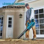 Souffleur à batterie 850W – Moteur Brushless 35 000 RPM – Vitesse max 180 km/h – 2 batteries 5200mAh – Buses interchangeables – Image 2
