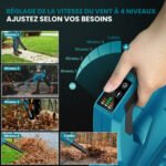 Souffleur à batterie 850W – Moteur Brushless 35 000 RPM – Vitesse max 180 km/h – 2 batteries 5200mAh – Buses interchangeables – Image 3