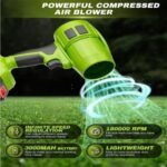 Souffleur à batterie ultra léger 750g – 2 batteries 21V 10000mAh – Moteur à turbine pour feuilles et neige – Chargeur EU inclus – Image 2