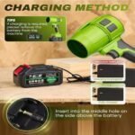 Souffleur à batterie ultra léger 750g – 2 batteries 21V 10000mAh – Moteur à turbine pour feuilles et neige – Chargeur EU inclus – Image 5