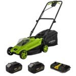 Tondeuse à gazon sans fil 20V + 2 Batteries 4.0Ah+ Chargeur double Bac 30L VITO – Image 2