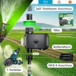 Ordinateur d'arrosage intelligent - KESSER - Commande via app - Capteur de pluie - 20 programmes de minuterie – Image 2