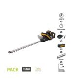 Pack taille haies sans fil coupe 58cm batterie 40V chargeur rapide poignée rotative Texas HTX4000