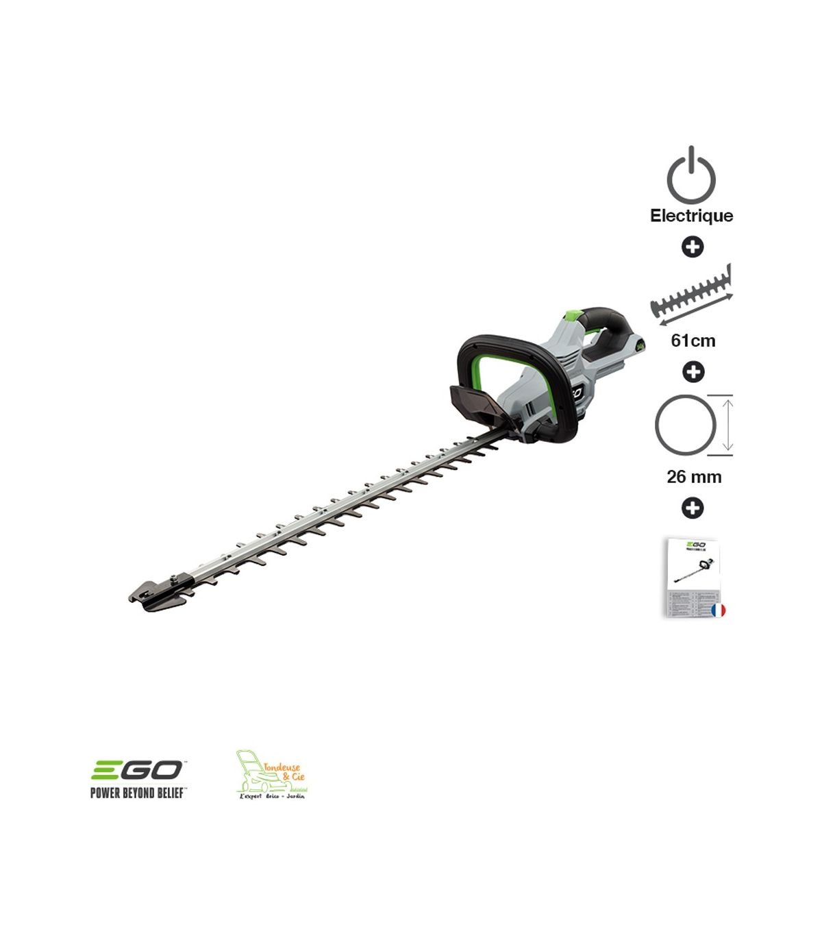 taille-haie-sans-fil-lame-double-60-cm-egopower-coupe-26-cm-ht2410e-sans-batterie-ni-chargeur Taille haie sans fil lame double 60 cm Egopower coupe 2,6 cm HT2410E sans batterie ni chargeur – Image 1